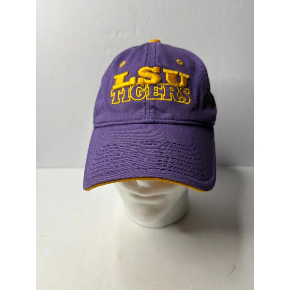 LSU Tigers The Game Purple Adjustable Strapback Baseball Hat Cap Yellow Logo OSF
